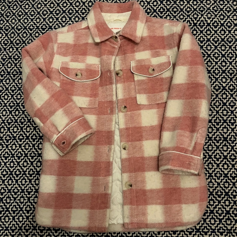 Joe Fresh Jillian Harris Girls Pink & Cream Shacket